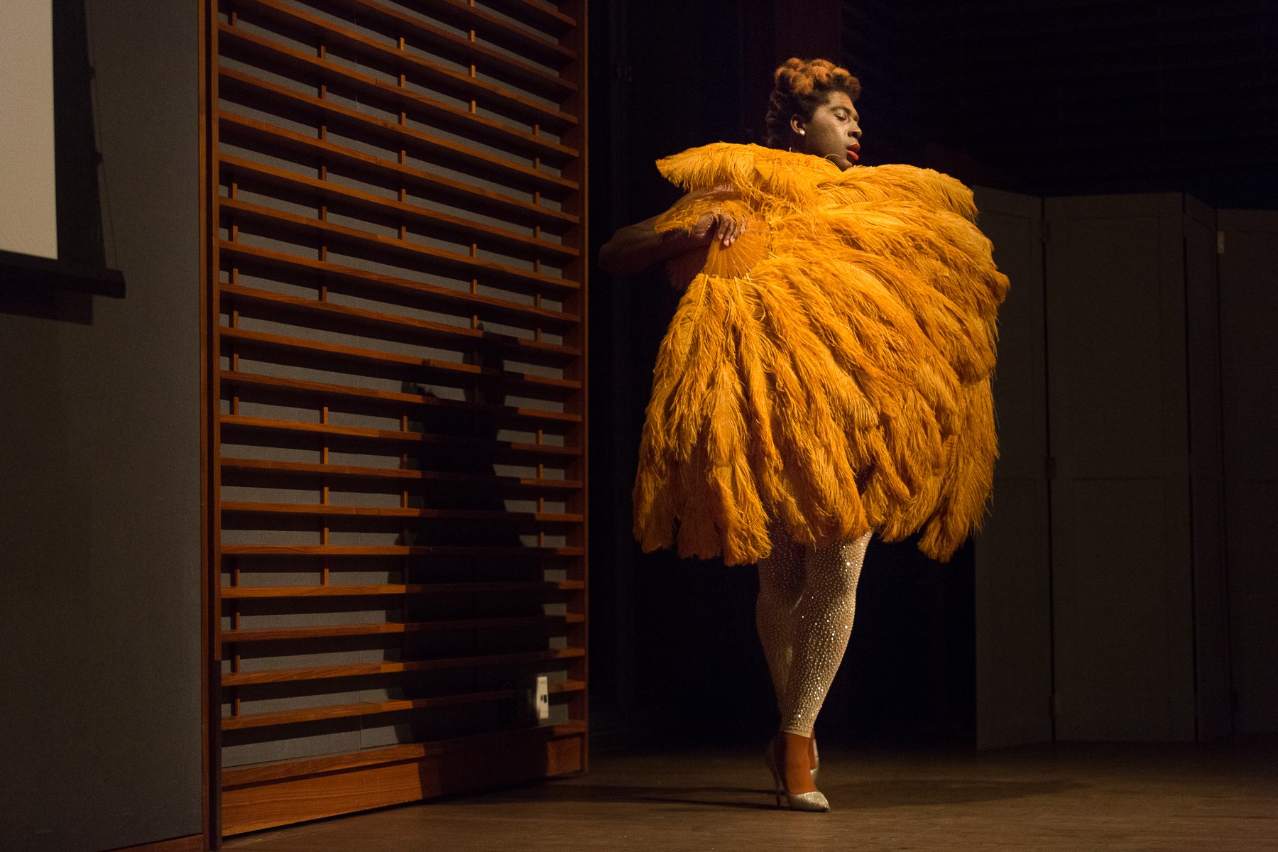 Performer Darling Shear, performing as Miss La Fantastique, in honor of Marlowe La Fantastique (milo bosh)