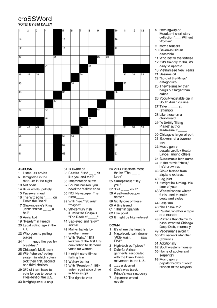 Crossword Archives South Side Weekly