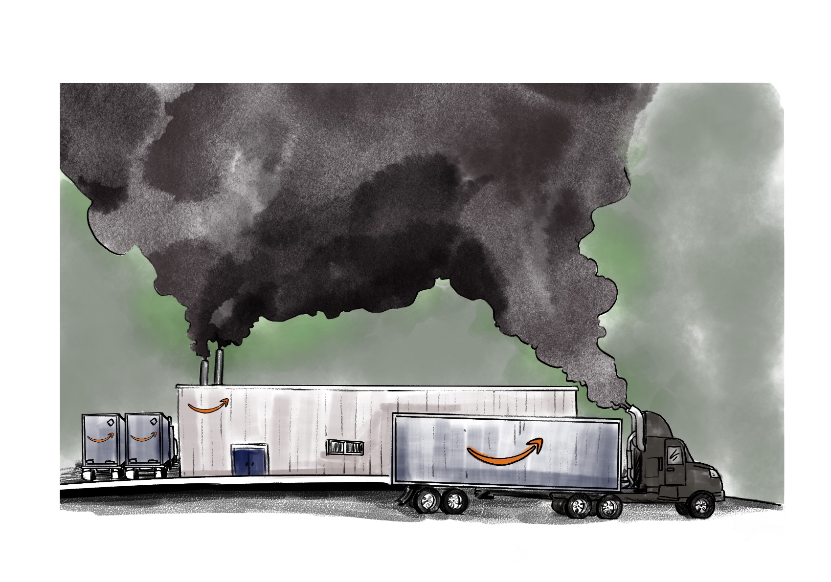 Amazon Pollution. Illustration Credit: Haley Tweedell