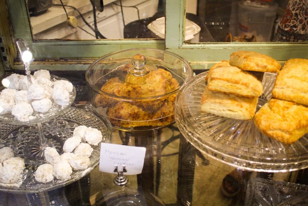 Pastry goods are served every weekend in 'El Anticuario' as a way for the owners to share one of their love languages with their clients.

Credit: Hillary Flores/ South Side Weekly